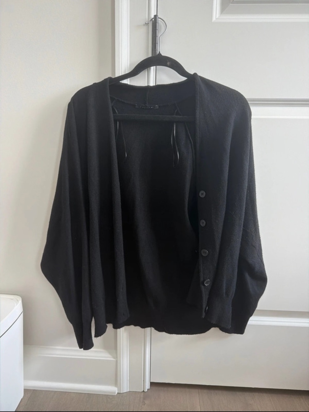 T Tahari Black Button-Front Women’s Cardigan